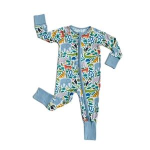 Little Sleepies Jungle Safari Bamboo Viscose Zippy 3-6 Months Sleeper Pajamas